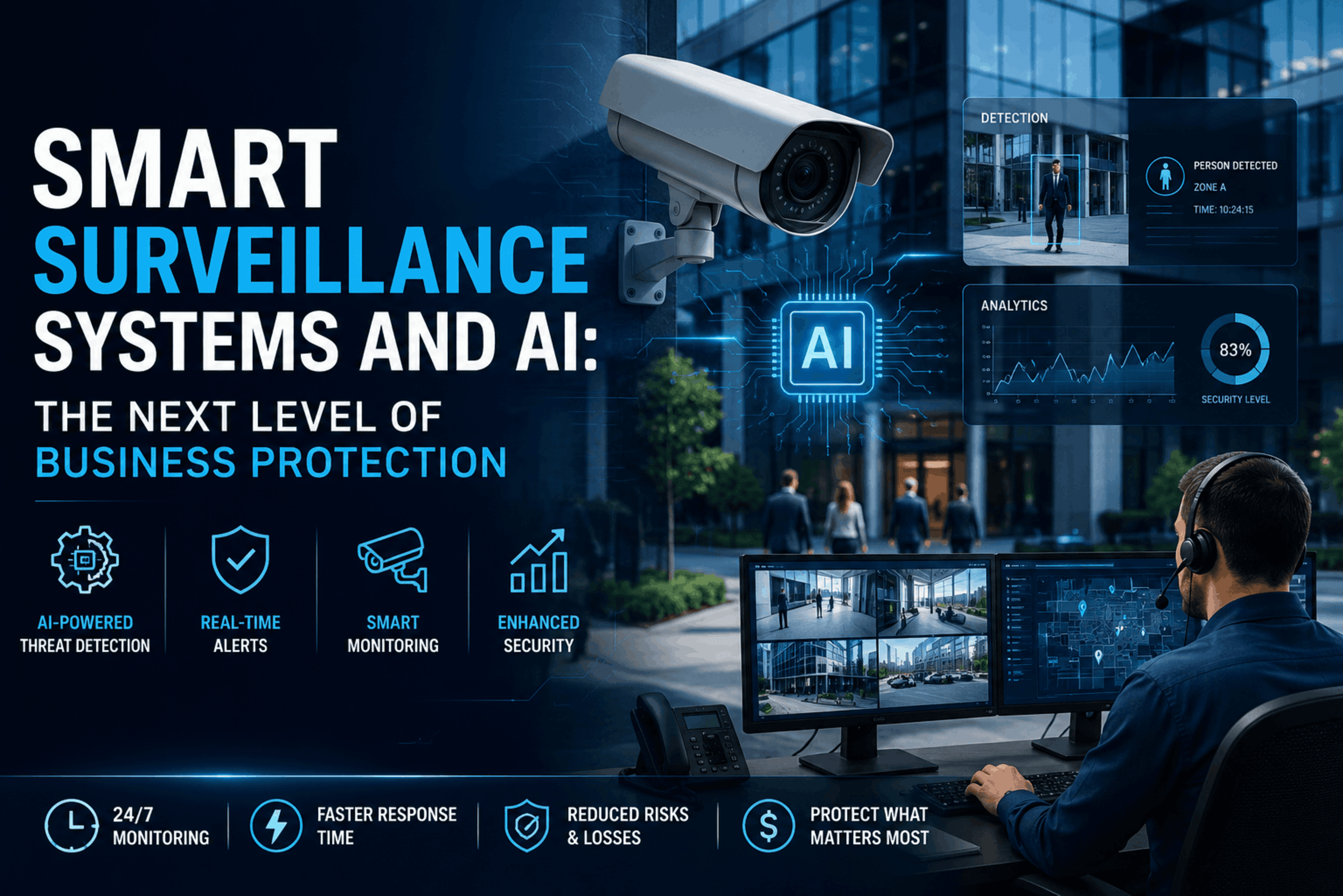 Smart Surveillance Systems and AI: The Next Level of Business Protection