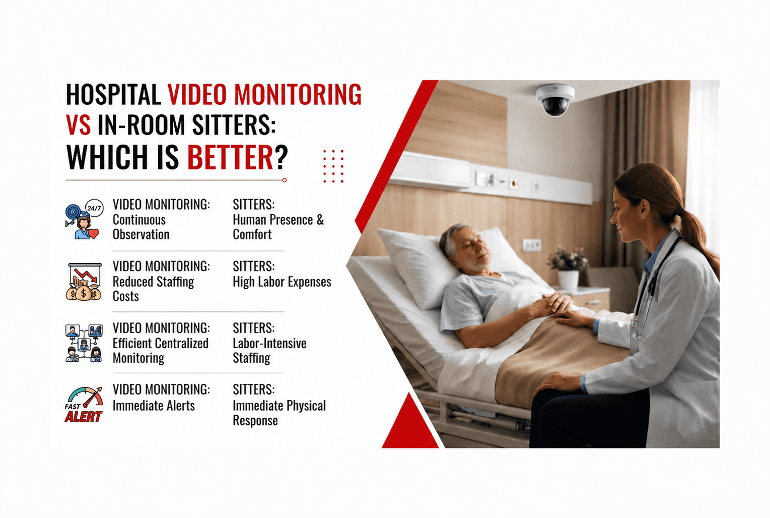 Hospital Video Monitoring vs In-Room Sitters: Which is Better?