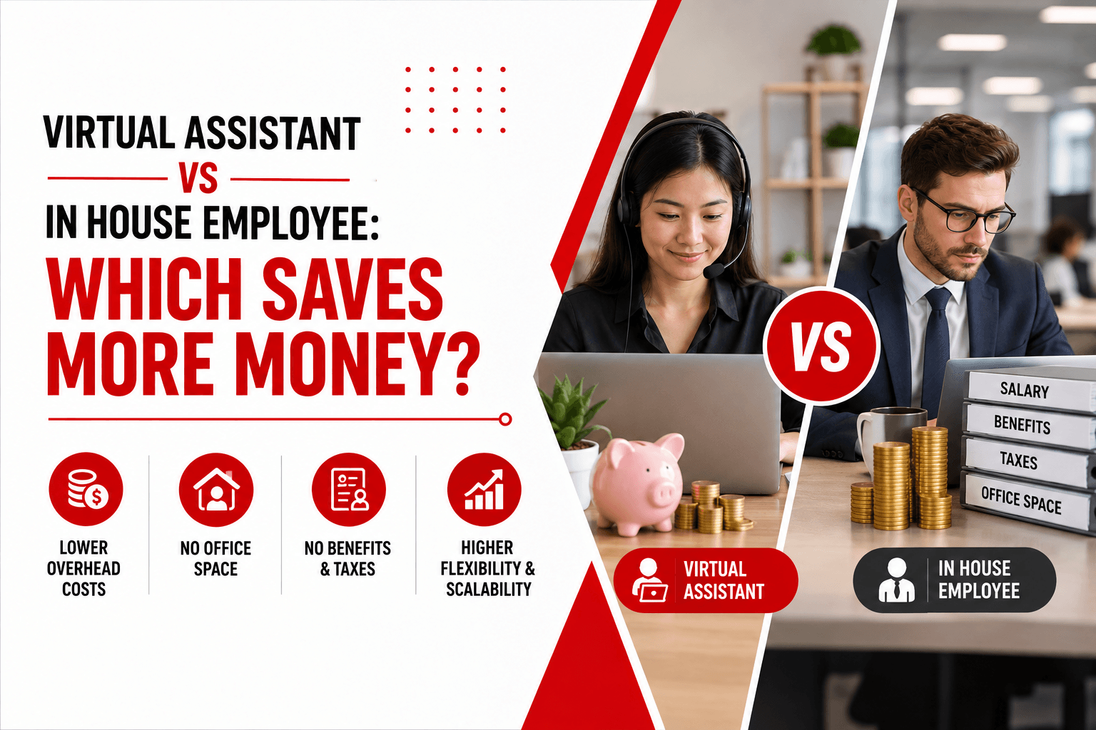 Virtual Assistant vs In House Employee: Which Saves More Money?